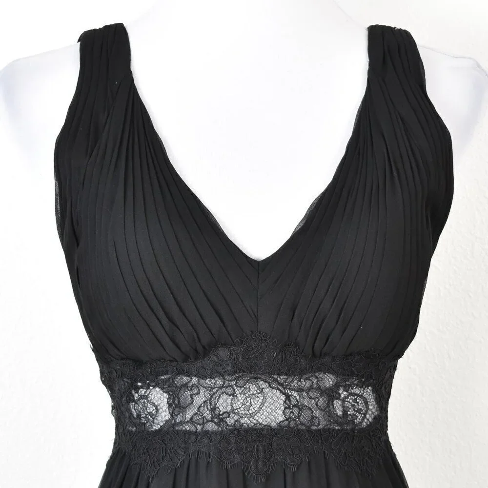 Aidan Mattox Silk Chiffon Lace Waist Formal Gown - 10 - Picture 2 of 10